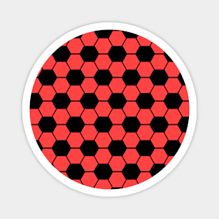 Football / Soccer Ball Texture on Red Background Magnet